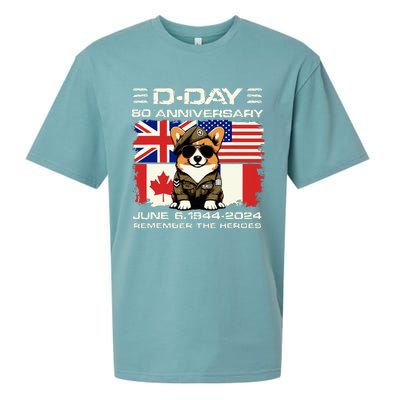 Dday 80th Anniversary Normandy Beachdog D Day Landing Sueded Cloud Jersey T-Shirt