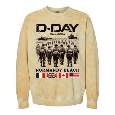 Dday 80th Anniversary Normandy Beach Landing History 1944 Colorblast Crewneck Sweatshirt