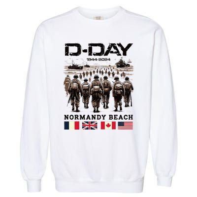 Dday 80th Anniversary Normandy Beach Landing History 1944 Garment-Dyed Sweatshirt