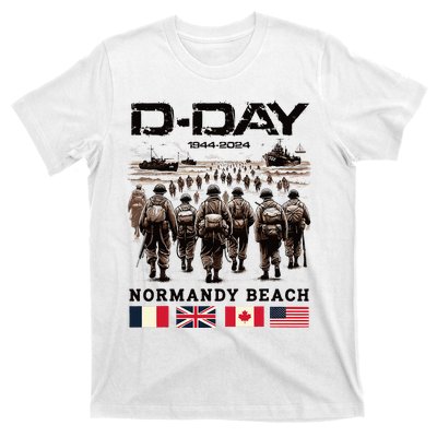 Dday 80th Anniversary Normandy Beach Landing History 1944 T-Shirt