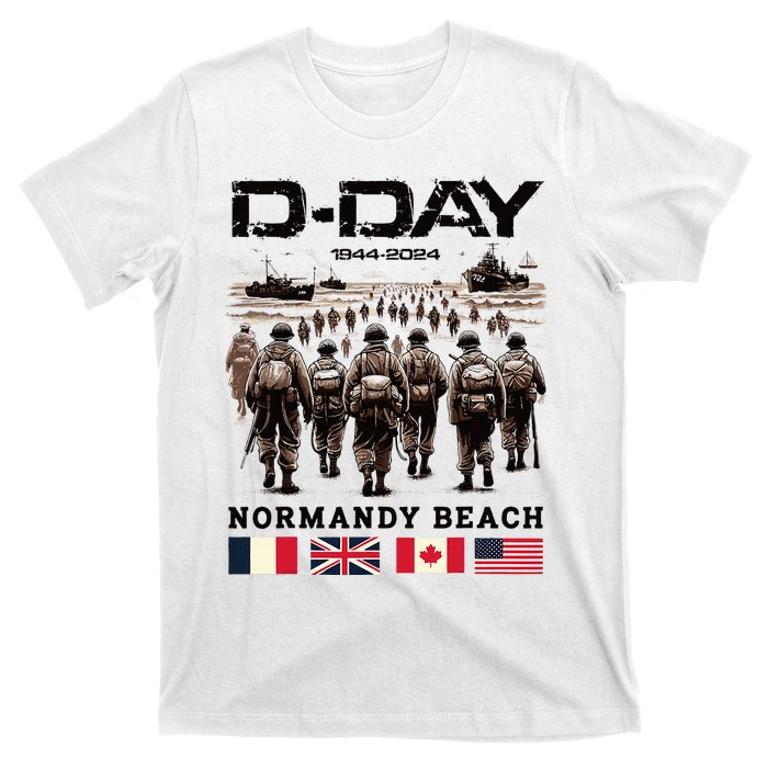 Dday 80th Anniversary Normandy Beach Landing History 1944 T-Shirt