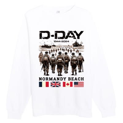 Dday 80th Anniversary Normandy Beach Landing History 1944 Premium Crewneck Sweatshirt