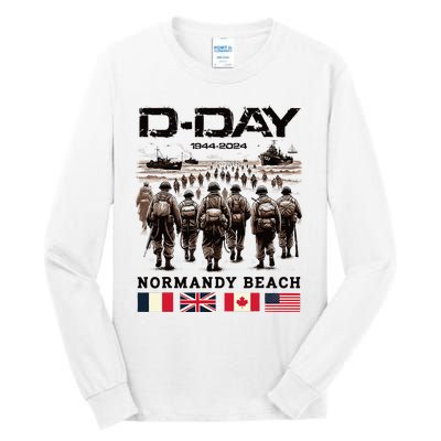 Dday 80th Anniversary Normandy Beach Landing History 1944 Tall Long Sleeve T-Shirt