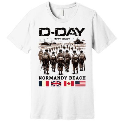 Dday 80th Anniversary Normandy Beach Landing History 1944 Premium T-Shirt