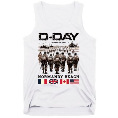 Dday 80th Anniversary Normandy Beach Landing History 1944 Tank Top