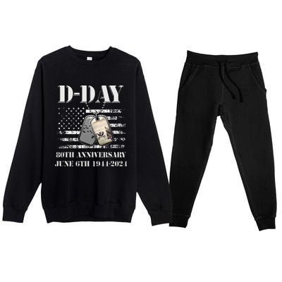 Dday 80th Anniversary June 6th 1944 2024 Normandy Landing Premium Crewneck Sweatsuit Set