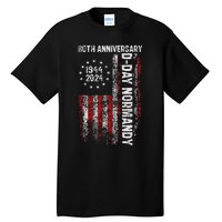 Dday 80th Anniversary American Flag 1944 Normandy Tall T-Shirt