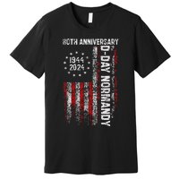 Dday 80th Anniversary American Flag 1944 Normandy Premium T-Shirt