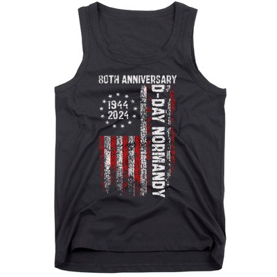 Dday 80th Anniversary American Flag 1944 Normandy Tank Top