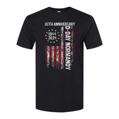 Dday 80th Anniversary American Flag 1944 Normandy Softstyle® CVC T-Shirt