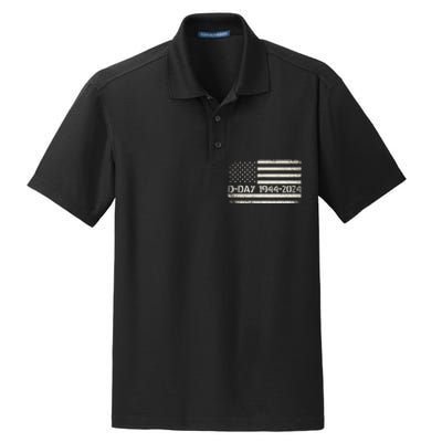 Dday 80th Anniversary 19442024 Normandy Us Flag D Day Dry Zone Grid Polo