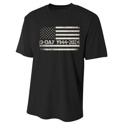 Dday 80th Anniversary 19442024 Normandy Us Flag D Day Performance Sprint T-Shirt