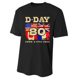 Dday 80th Anniversary Normandy Honoring Those Who Gave All Performance Sprint T-Shirt