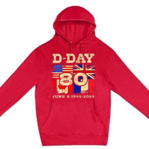 Dday 80th Anniversary Normandy Honoring Those Who Gave All Premium Pullover Hoodie