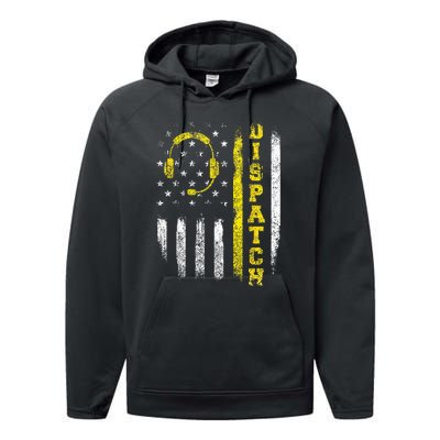 Dispatch 911 Dispatcher First Responder Emergency Call USA Performance Fleece Hoodie