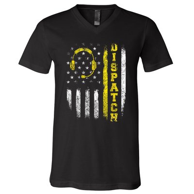 Dispatch 911 Dispatcher First Responder Emergency Call USA V-Neck T-Shirt