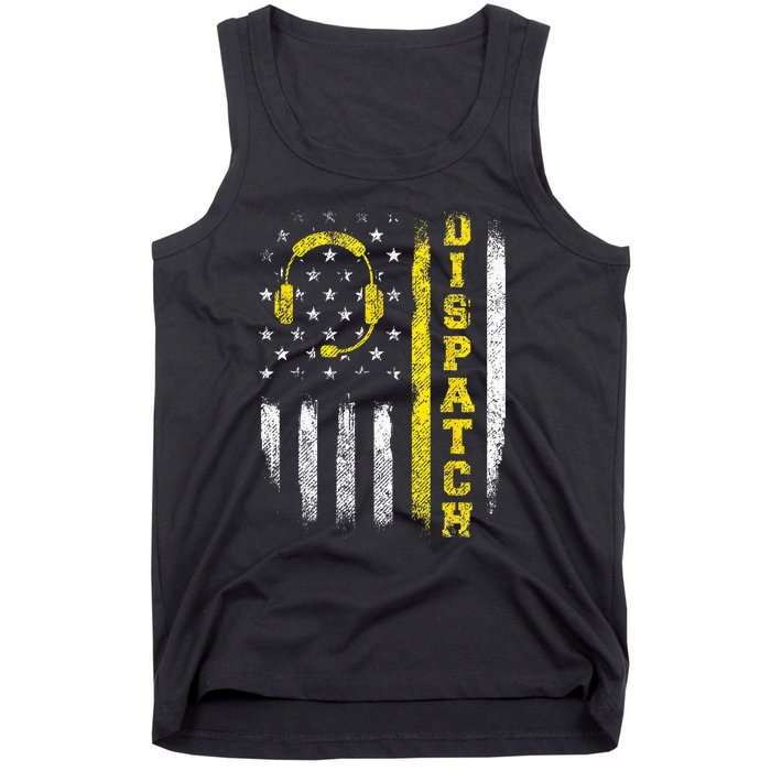 Dispatch 911 Dispatcher First Responder Emergency Call USA Tank Top