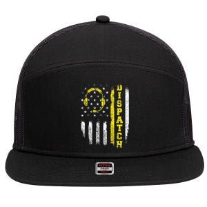 Dispatch 911 Dispatcher First Responder Emergency Call USA 7 Panel Mesh Trucker Snapback Hat