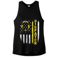 Dispatch 911 Dispatcher First Responder Emergency Call USA Ladies PosiCharge Tri-Blend Wicking Tank