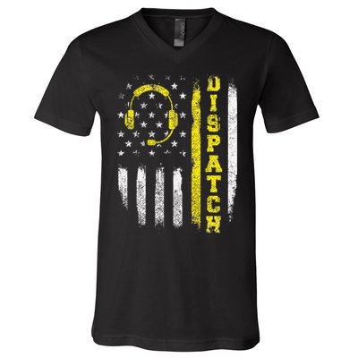 Dispatch 911 Dispatcher First Responder Emergency Call USA V-Neck T-Shirt
