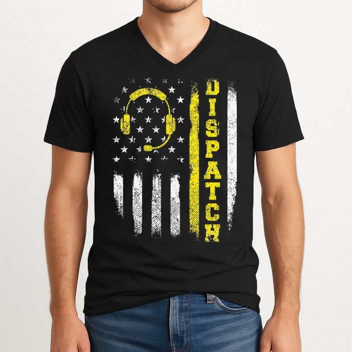 Dispatch 911 Dispatcher First Responder Emergency Call USA V-Neck T-Shirt