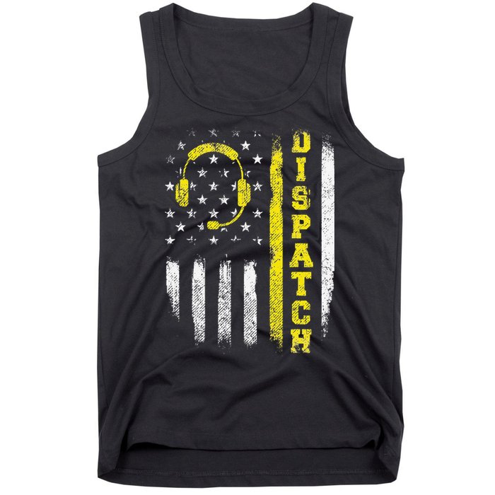 Dispatch 911 Dispatcher First Responder Emergency Call USA Tank Top