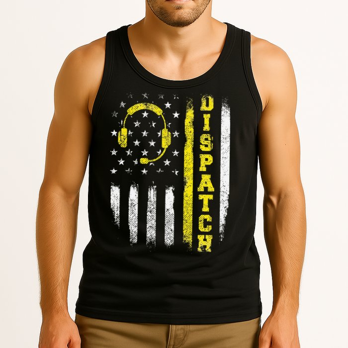 Dispatch 911 Dispatcher First Responder Emergency Call USA Tank Top