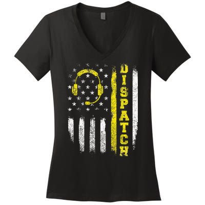 Dispatch 911 Dispatcher First Responder Emergency Call USA Women's V-Neck T-Shirt