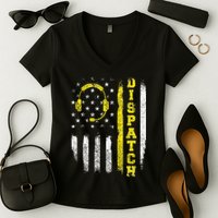 Dispatch 911 Dispatcher First Responder Emergency Call USA Women's V-Neck T-Shirt