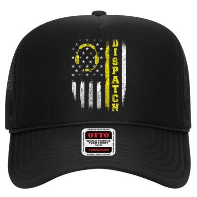Dispatch 911 Dispatcher First Responder Emergency Call Usa High Crown Mesh Back Trucker Hat