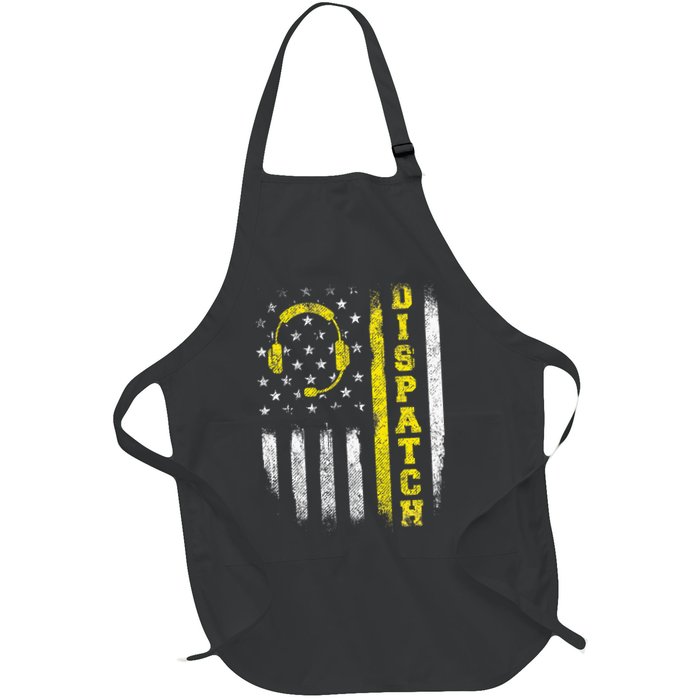 Dispatch 911 Dispatcher First Responder Emergency Call Usa Full-Length Apron With Pockets
