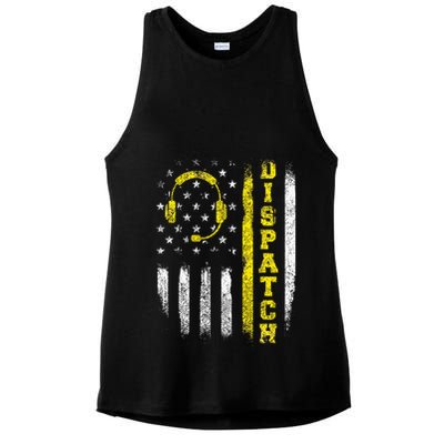 Dispatch 911 Dispatcher First Responder Emergency Ladies PosiCharge Tri-Blend Wicking Tank