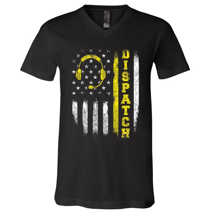 Dispatch 911 Dispatcher First Responder Emergency V-Neck T-Shirt