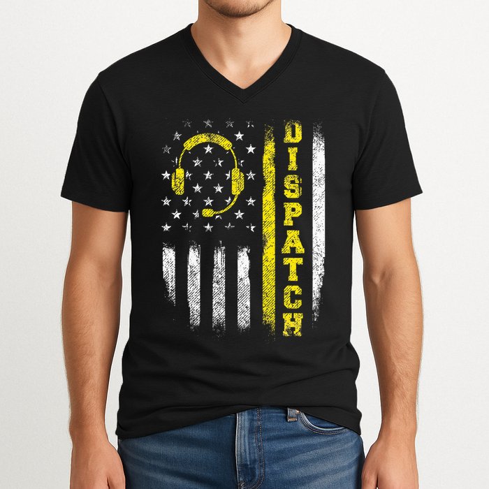 Dispatch 911 Dispatcher First Responder Emergency V-Neck T-Shirt