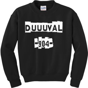 Duuuval 904 Jacksonville Florida Peferct Jax Kids Sweatshirt