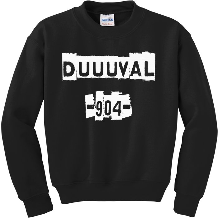 Duuuval 904 Jacksonville Florida Peferct Jax Kids Sweatshirt