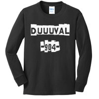 Duuuval 904 Jacksonville Florida Peferct Jax Kids Long Sleeve Shirt