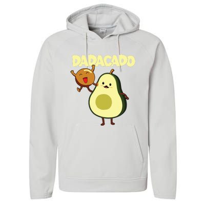 Dadacado Avocado 1st Birthday Dad Daddy Father Dada Performance Fleece Hoodie