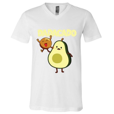 Dadacado Avocado 1st Birthday Dad Daddy Father Dada V-Neck T-Shirt