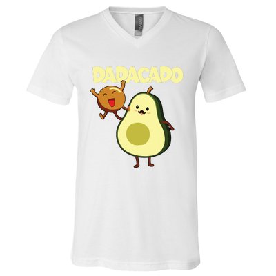 Dadacado Avocado 1st Birthday Dad Daddy Father Dada V-Neck T-Shirt