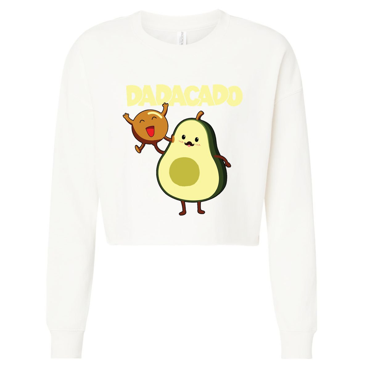 Dadacado Avocado 1st Birthday Dad Daddy Father Dada Cropped Pullover Crew