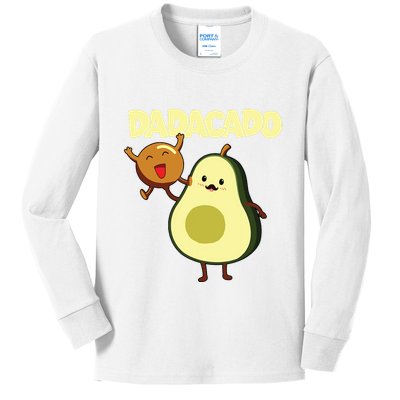 Dadacado Avocado 1st Birthday Dad Daddy Father Dada Kids Long Sleeve Shirt