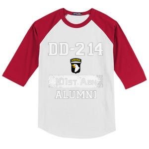 DD214 Army 101st Airborne Alumni Veteran Father Day Gift Kids Colorblock Raglan Jersey