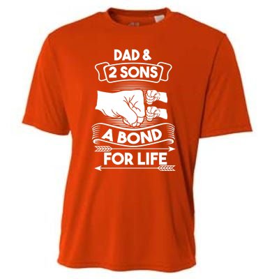 Dad And 2 Sons A Bond For Life Son Father Daddy Gift Cooling Performance Crew T-Shirt