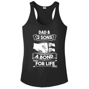 Dad And 2 Sons A Bond For Life Son Father Daddy Gift Ladies PosiCharge Competitor Racerback Tank