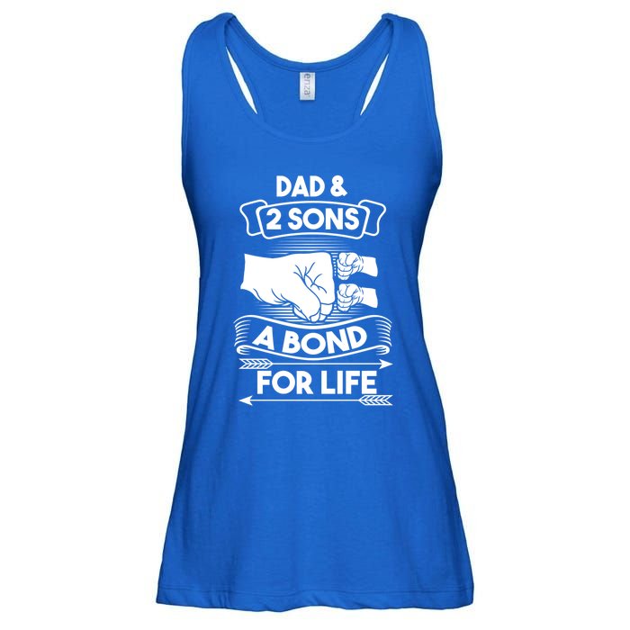 Dad And 2 Sons A Bond For Life Son Father Daddy Gift Ladies Essential Flowy Tank