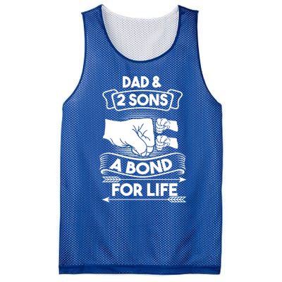 Dad And 2 Sons A Bond For Life Son Father Daddy Gift Mesh Reversible Basketball Jersey Tank