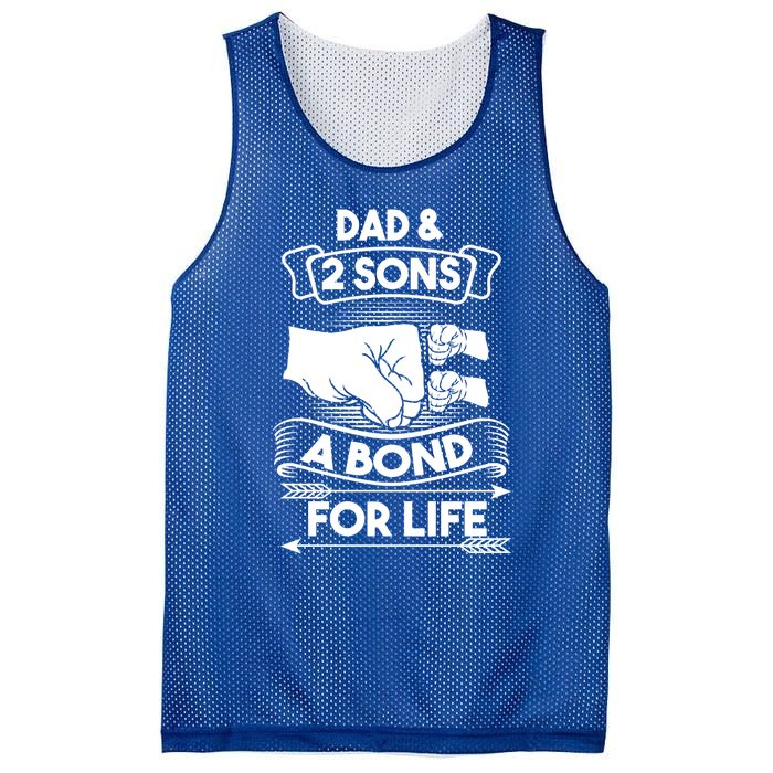 Dad And 2 Sons A Bond For Life Son Father Daddy Gift Mesh Reversible Basketball Jersey Tank