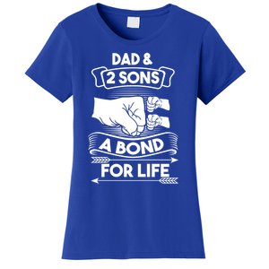 Dad And 2 Sons A Bond For Life Son Father Daddy Gift Women's T-Shirt