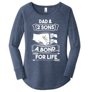 Dad And 2 Sons A Bond For Life Son Father Daddy Gift Women's Perfect Tri Tunic Long Sleeve Shirt